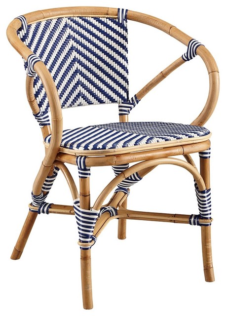 Monaco Modern Bamboo Wicker Bistro Side Dining Chair Blue Tropical Dining Chairs By Furniture Classics Houzz