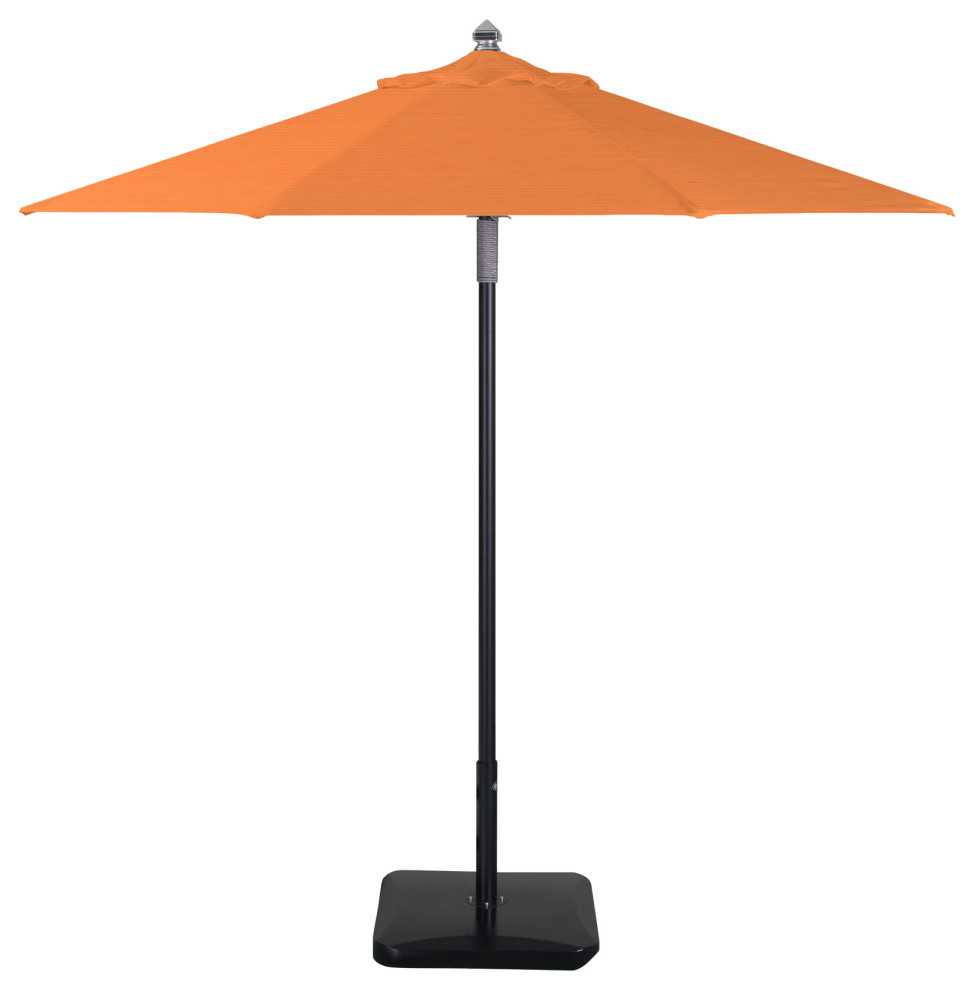 9' Round Double Pulley Commercial Contract Umbrella, Black, Tuscan