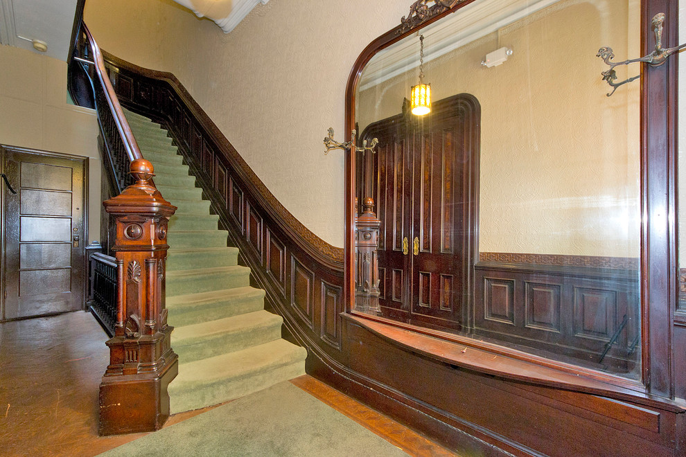 This is an example of an eclectic staircase in New York.