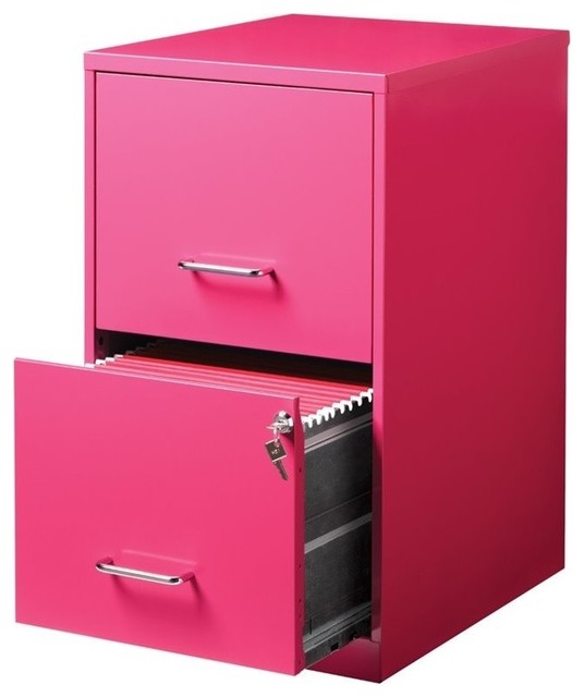 Scranton Co 2 Drawer File Cabinet In Pink Contemporary