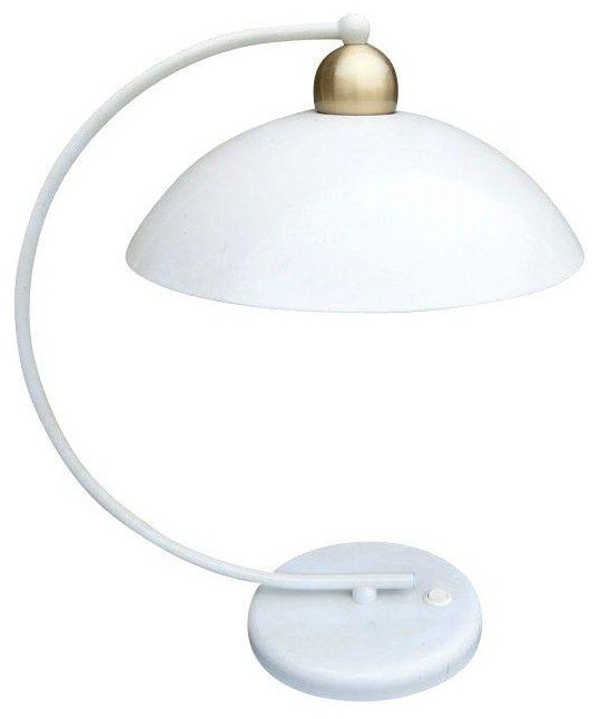 White and Gold Arc Desk Lamp