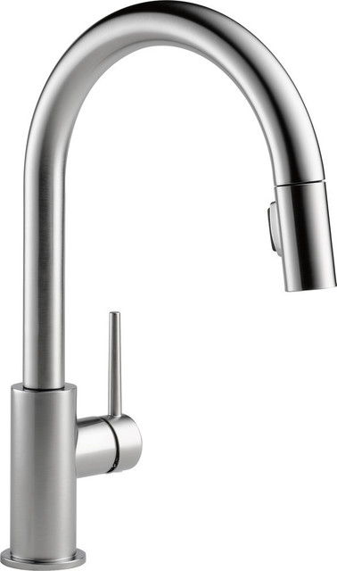 Delta Trinsic Single Handle Pull-Down Kitchen Faucet, Arctic Stainless