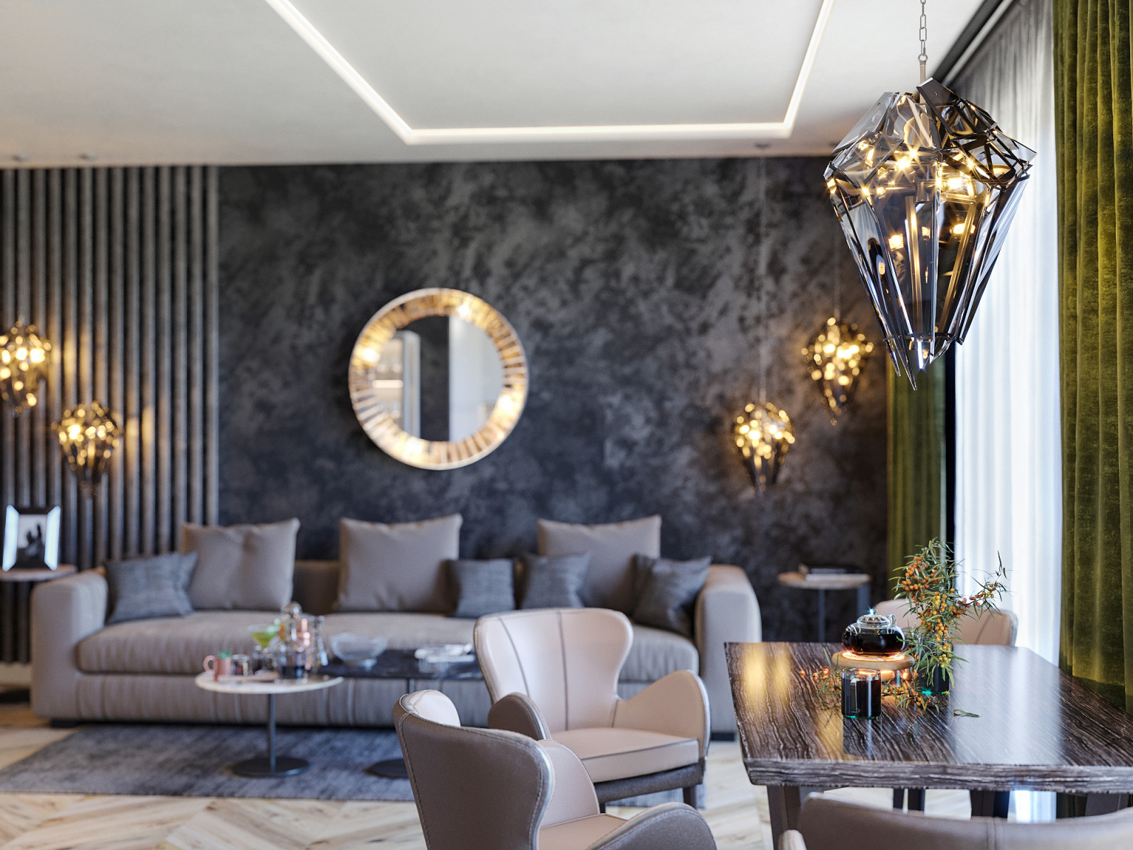 Дизайн интерьера однокомнатной квартиры с кухней-гостиной (ул.Р.Зорге)