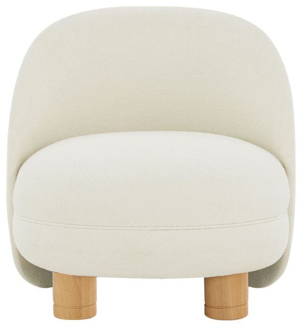 Couture Gracelyn Boucle Accent Chair, Ivory/Natural