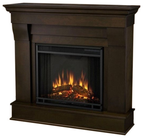 Real Flame Chateau Electric Fireplace In Dark Walnut Finish