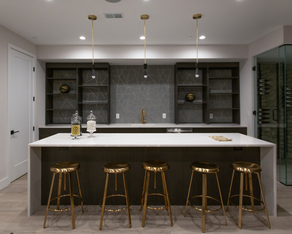 Inspiration for a large contemporary look-out basement remodel in DC Metro