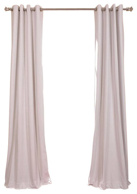 Signature Off White Grommet Blackout Velvet Curtain Single Panel