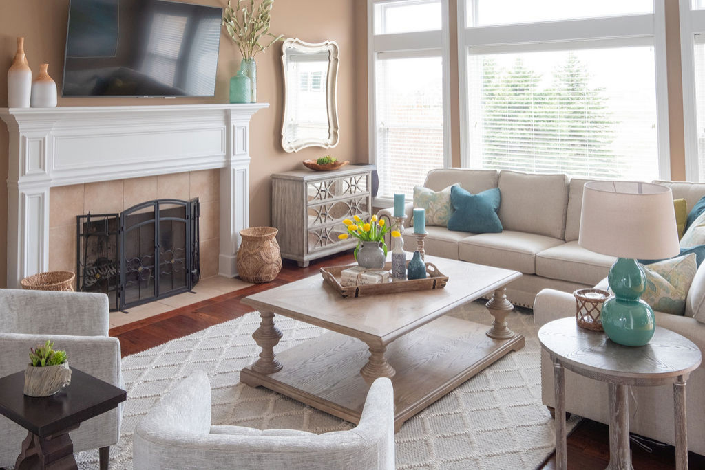 California Chic Style Living Room and Office