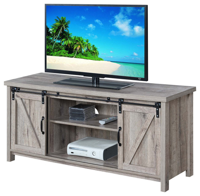 Convenience Concepts Blake Barn Door TV Stand With Sandstone Finish R4