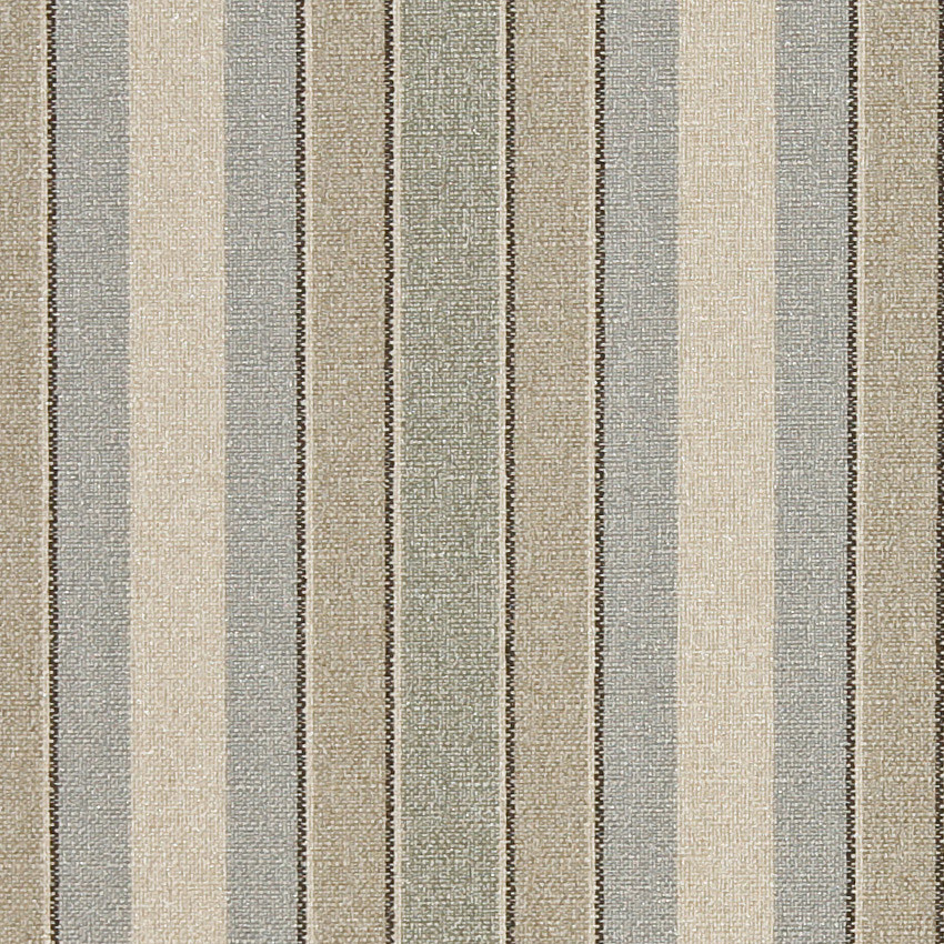 Blue Beige Green Striped Washed Linen Look Woven Upholstery Fabric By The Yard