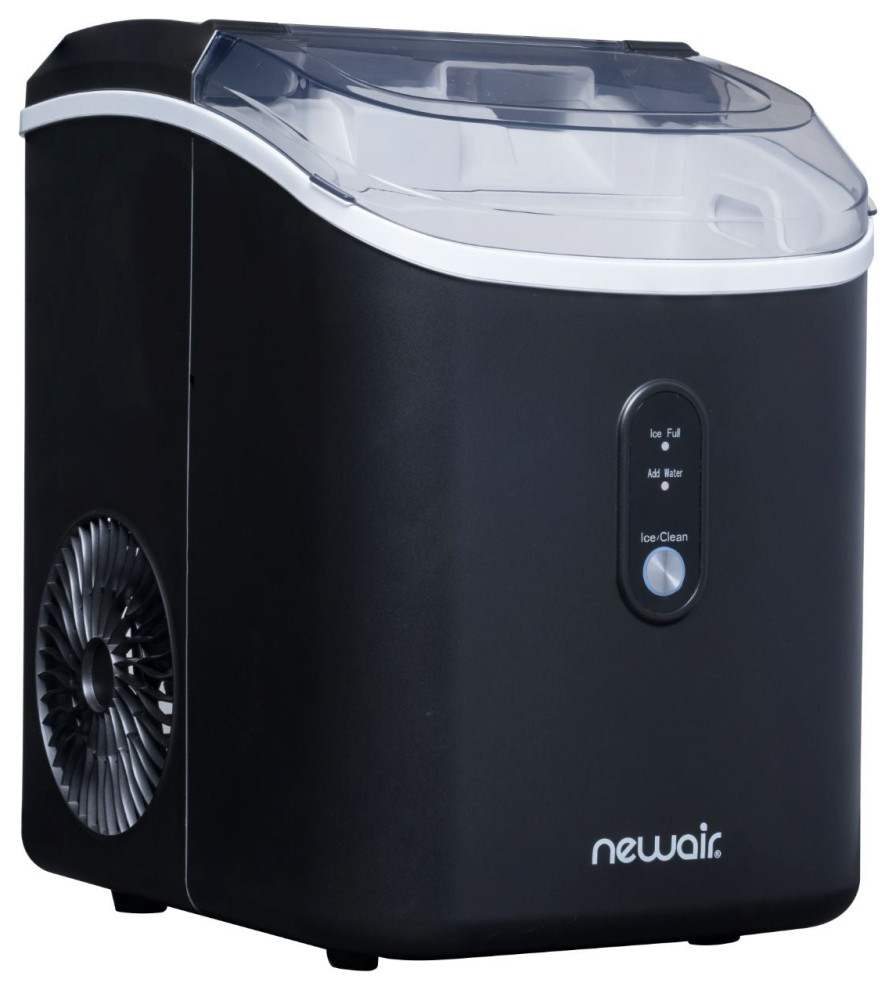 Newair 26 lbs. Countertop Nugget Ice Maker, Matte Black Modern Ice