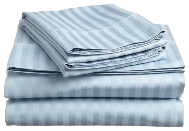Lux Decor Collection Ultra-Soft Luxury 4 Piece Bed Sheet, Blue, Full