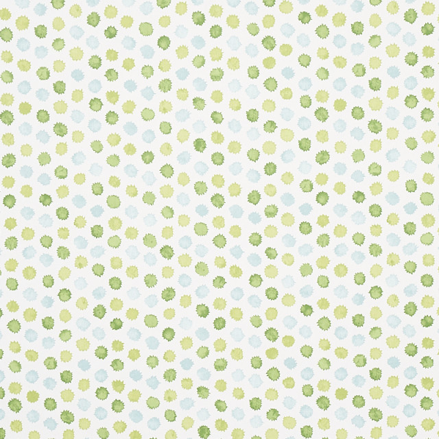 Schumacher X Celerie Kemble Mini Bursts Wallpaper, Green and Blue Contemporary Wallpaper