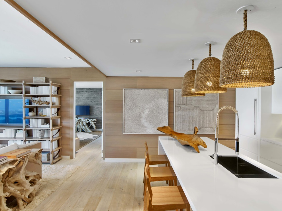 Example of a transitional kitchen design in Denver