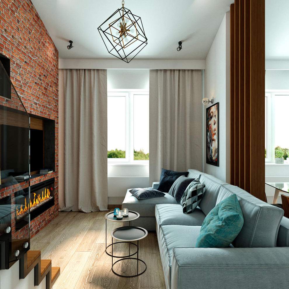 Студия с элементами лофта. Studio with Loft elements for a young family