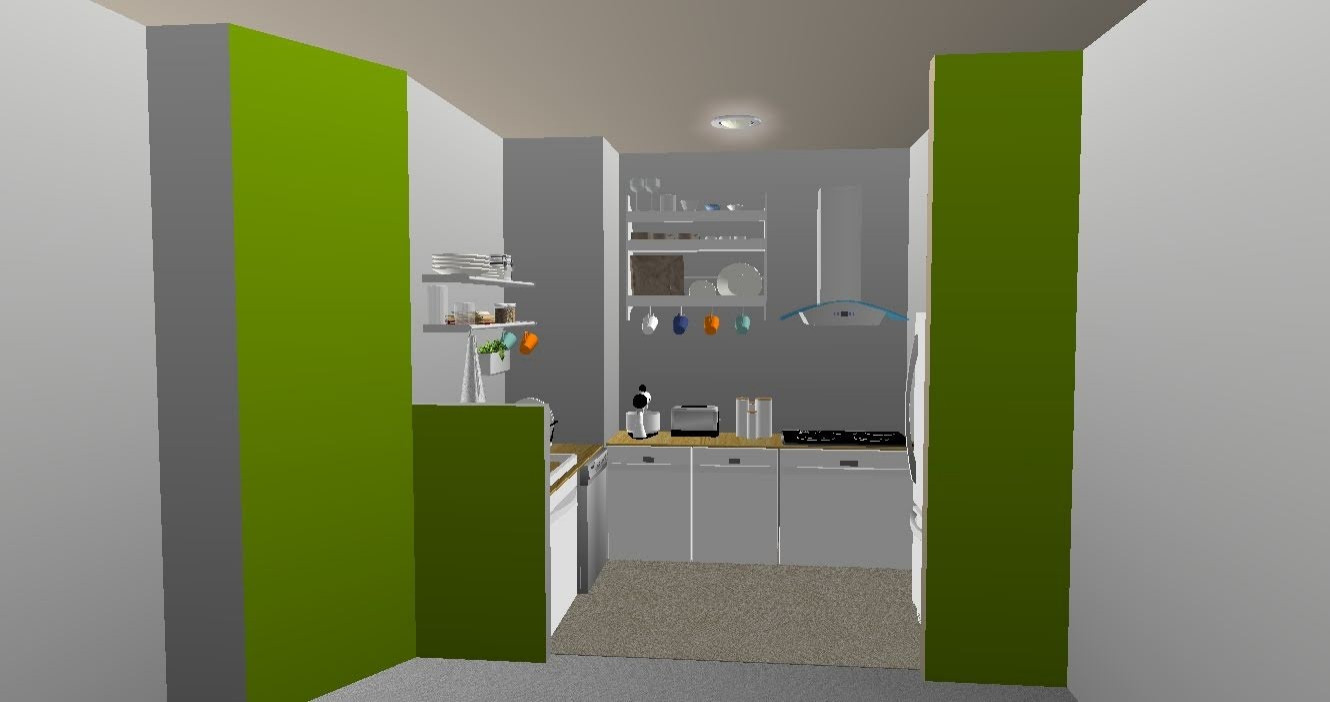 CUISINE: installation d'une cuisine en appartement neuf 7m2
