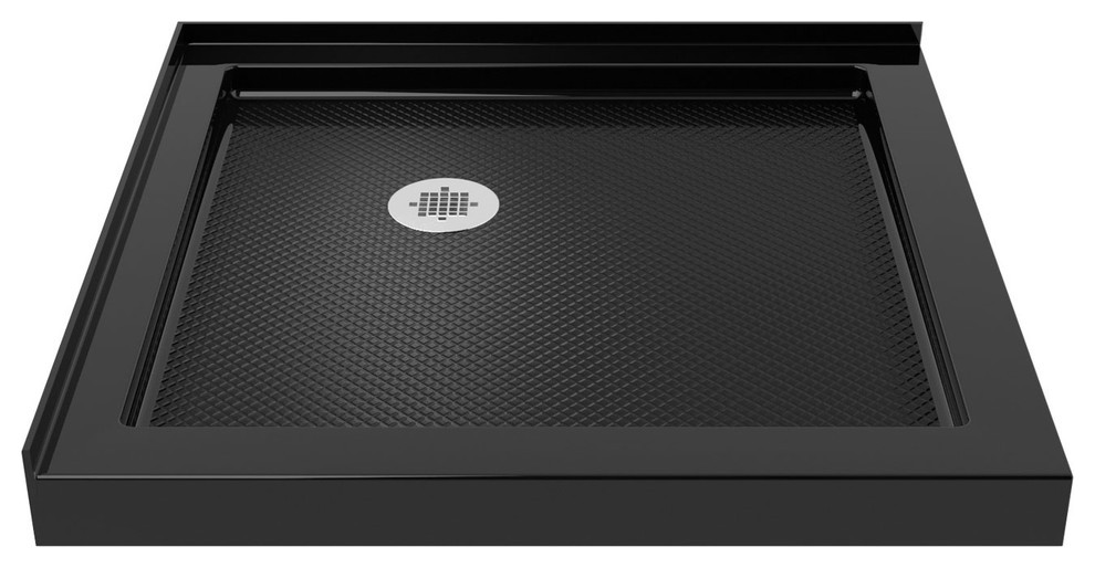 DreamLine SlimLine 32"x32" Double Threshold Shower Base, Black