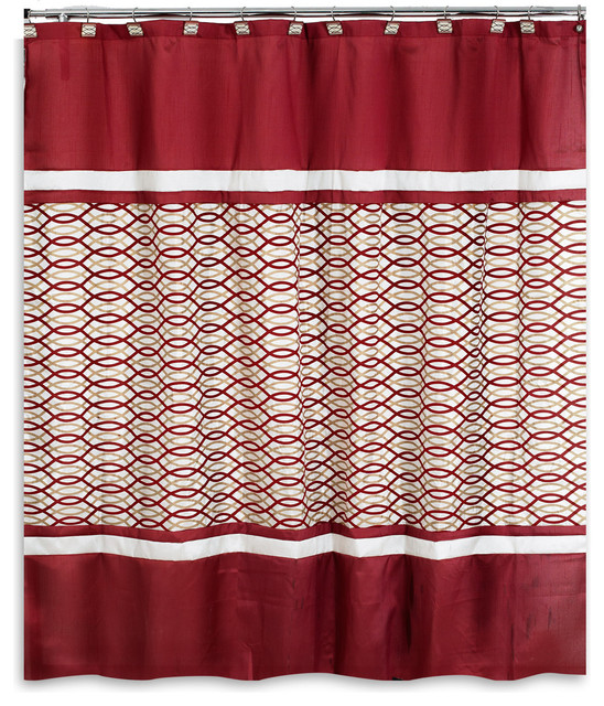 Harmony Burgundy Bath Collection Shower curtain Shower Curtains by