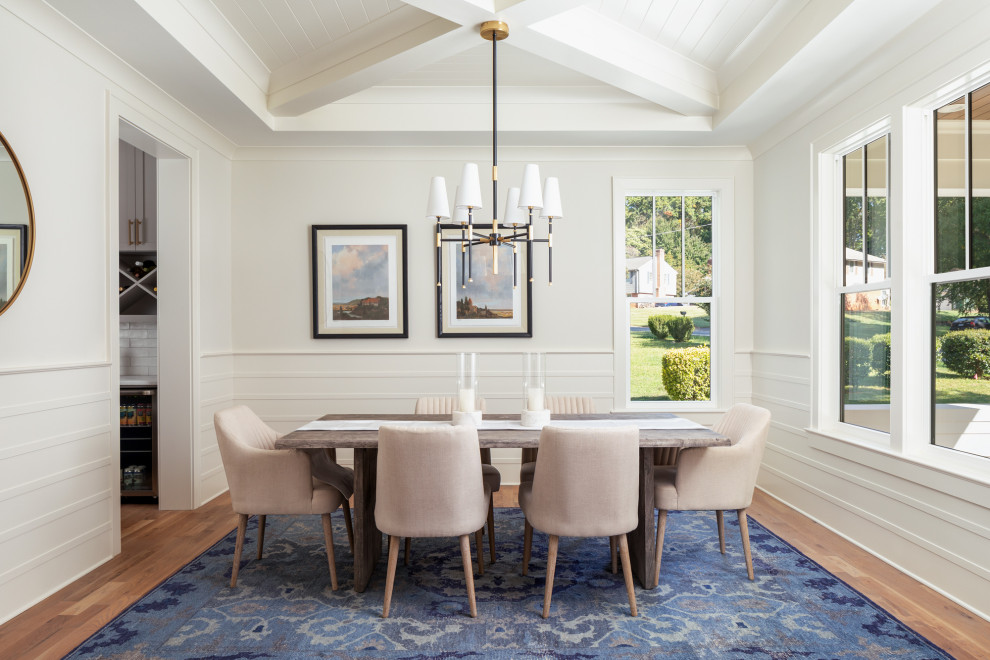 This is an example of a transitional dining room in Charlotte.