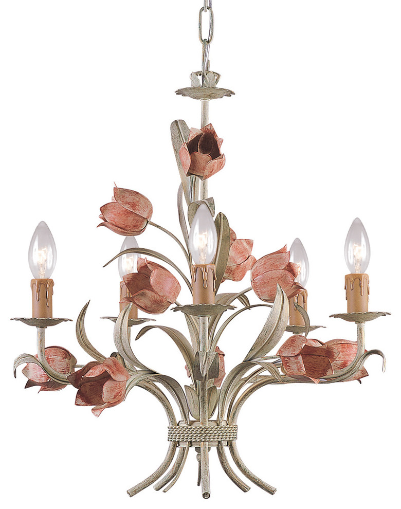 Light Southport Handpainted Wrought Iron Chandelier