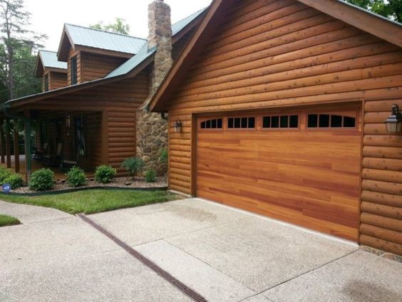 Design ideas for a large country attached two-car garage in Cleveland.
