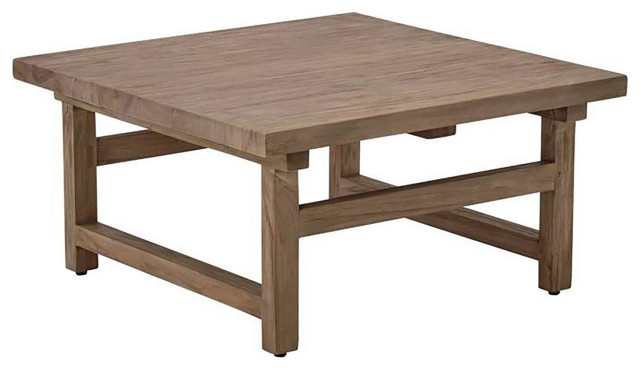 Alfred Teak Coffee Table, 32x32", Natural - Transitional - Coffee ...