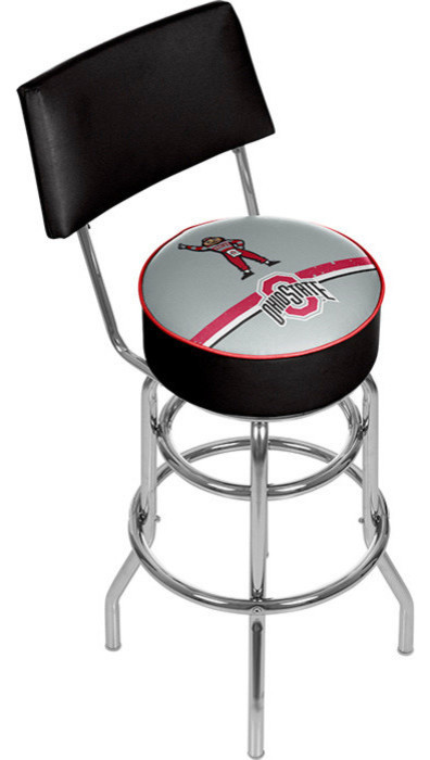 Ohio State Shadow Brutus Padded Bar Stool with Back