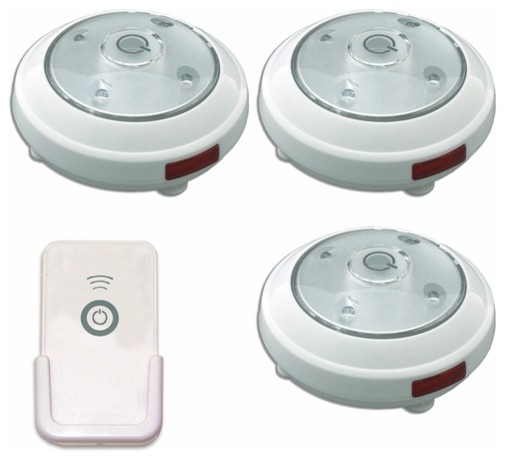LED Battery Operated Puck Light with Remote Control Set