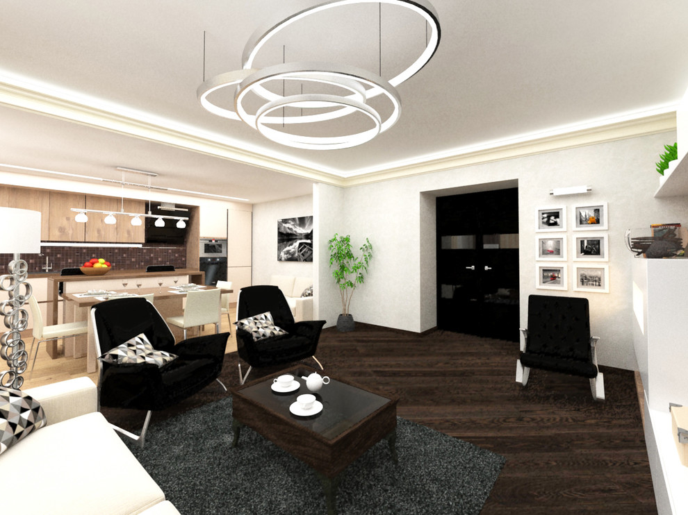 контрастный интерьер в современном стиле