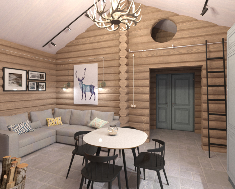 Деревянный дом гостиная