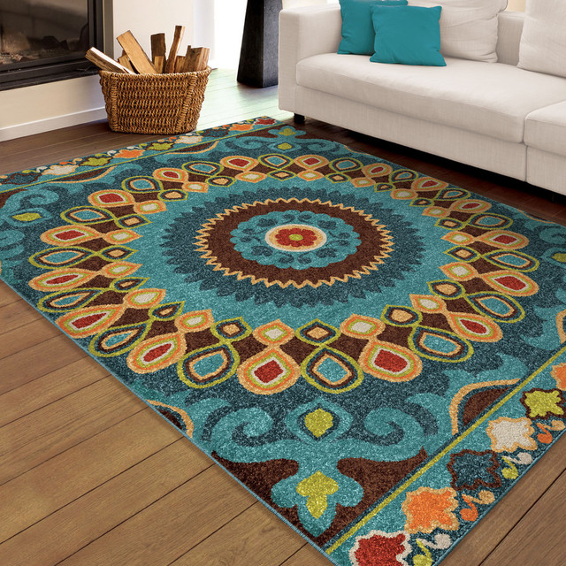 Orian Rugs Indoor Outdoor Shapes Indo China Multi Area Rug 5 2 X Bright Dotted Indio Indoor Outdoor Area Rug Multicolor