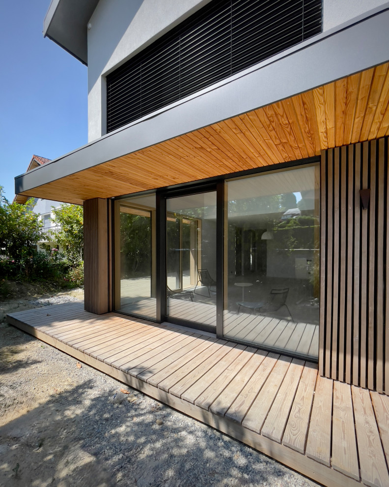 (En cours) Maison ossature bois mixte enduit, bardage bois