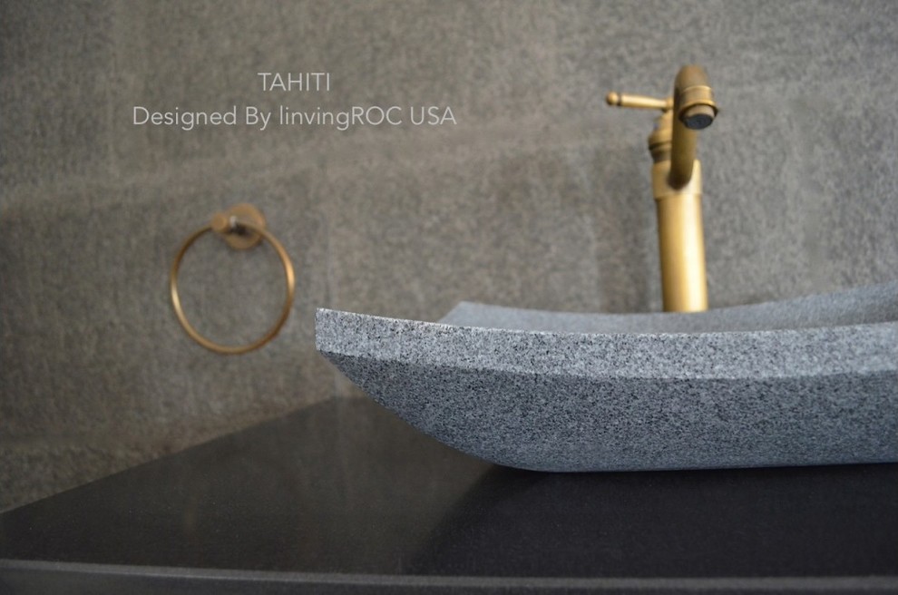 Example of a trendy powder room design in Los Angeles
