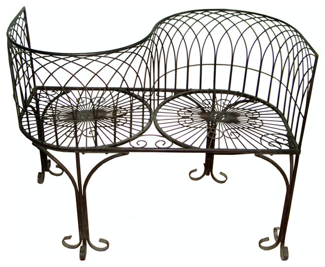 Tete-a-Tete Kissing Garden Bench - Mediterranean - Outdoor Benches - by ...