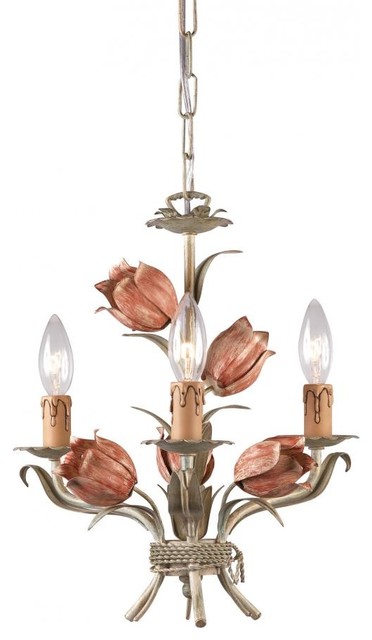 Southport Three Light Sage/rose Up Mini Chandelier