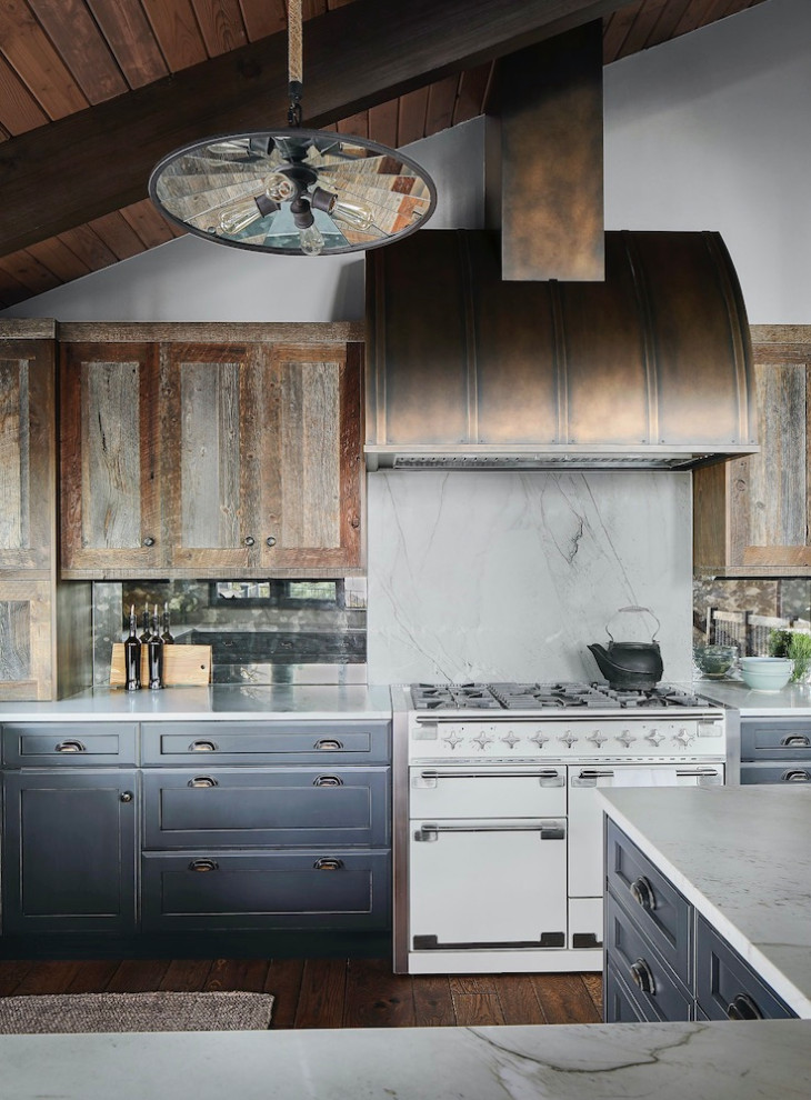 Example of a mountain style kitchen design in Denver