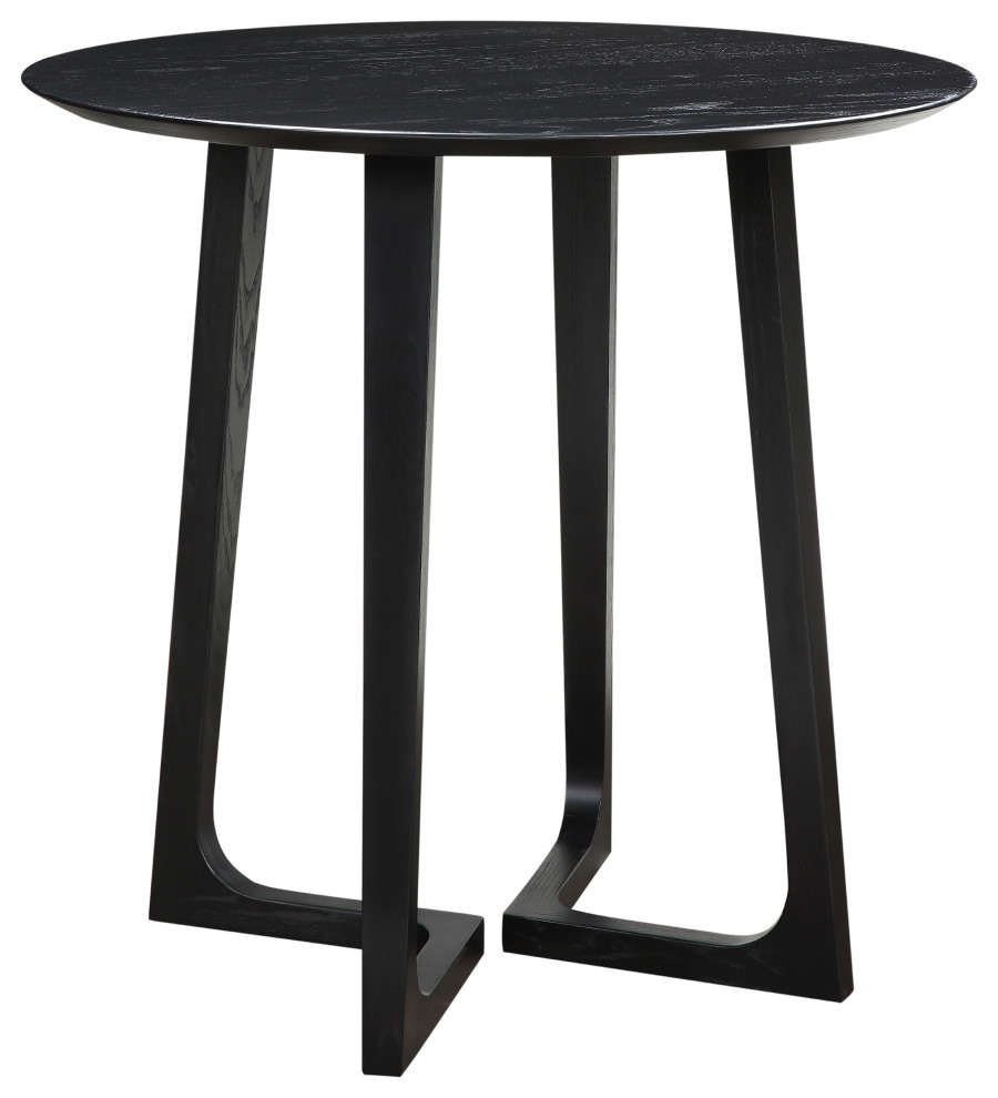38 Inch Counter Table Black Ash Black Mid-Century Modern