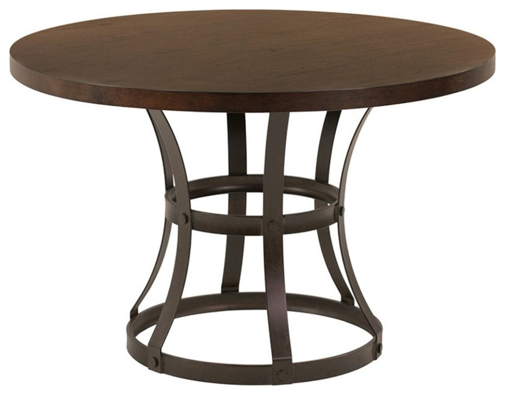 Armen Living Saugus 48" Round Dining Table in Auburn Bay Industrial