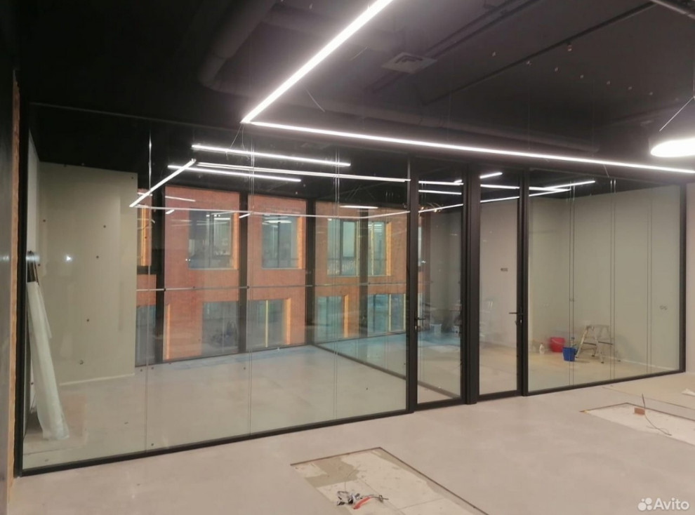 цельностеклянные офисные перегородки