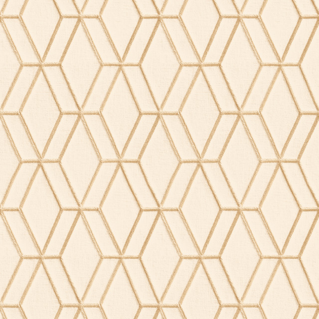 Textured Wallpaper, Rhomboid Trellis, Beige Champagne Cream Ecru, 1 Roll