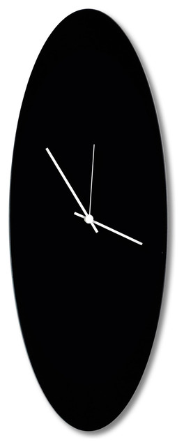 Blackout Ellipse Clock Large, Minimalist Modern Black Metal Clocks ...