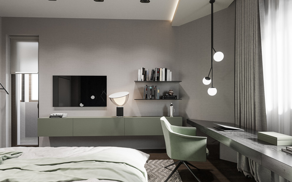 Спальня в современном стиле  в колониальных тонах