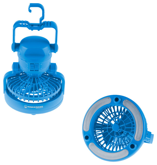Wakeman 2-in-1 Portable Camping Lantern With Ceiling Fan, 18 LED Light