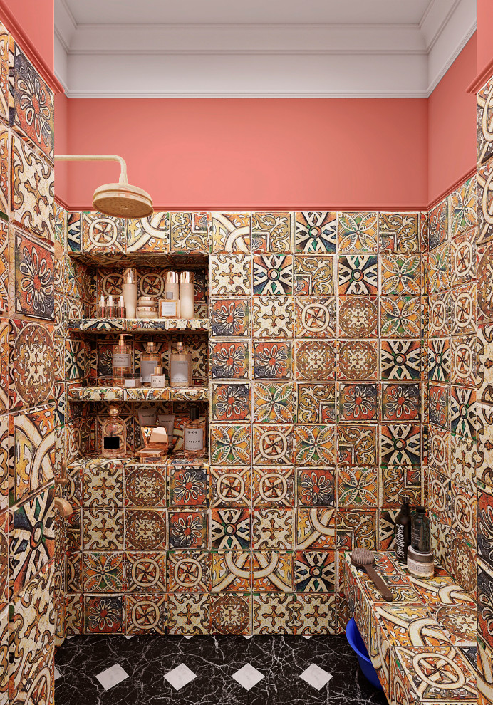 Утонченный проект с использованием разных стилей для семьи с двумя детьми