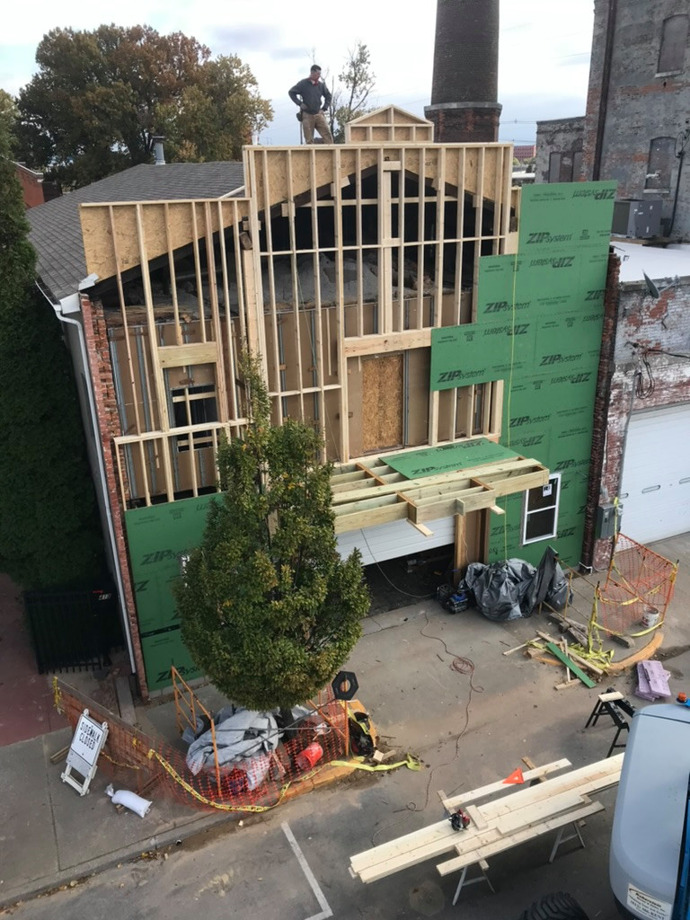 New sub fram wall before brick is installed
