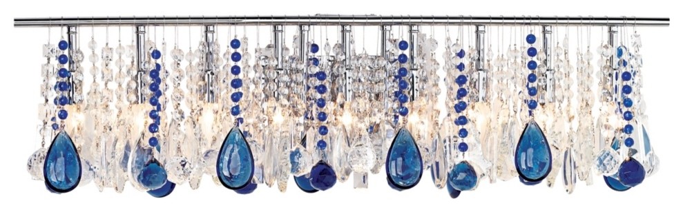 Luminous Blue and Clear Crystal 36&quot; Wide Bathroom Fixture