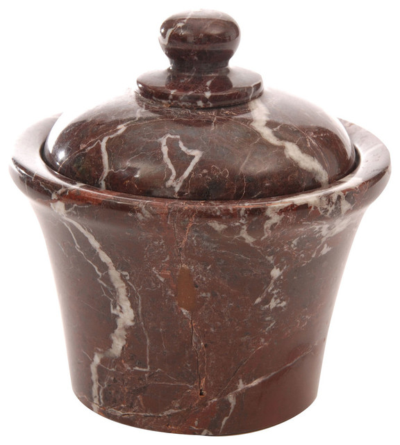 Polished Marble Bathroom Jar, Red Zebra - Traditional - Bathroom ...