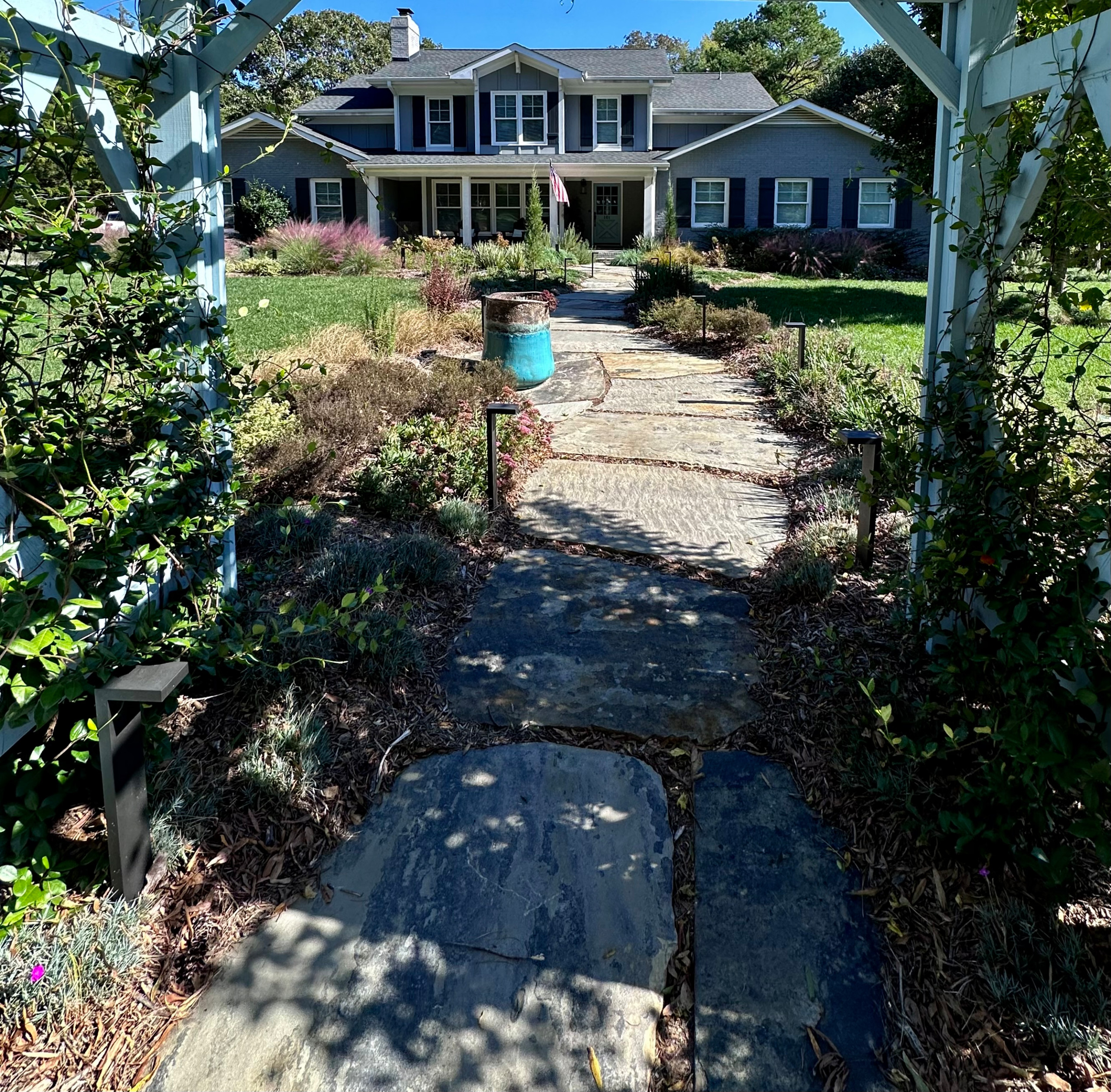Concrete Sidewalk Becomes A Stroll Garden