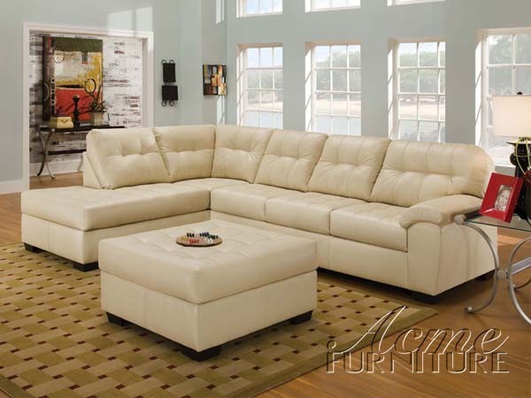 Acme Furniture - Ski Natural Bonded Leather Sectional Sofa Set - 50630SEC