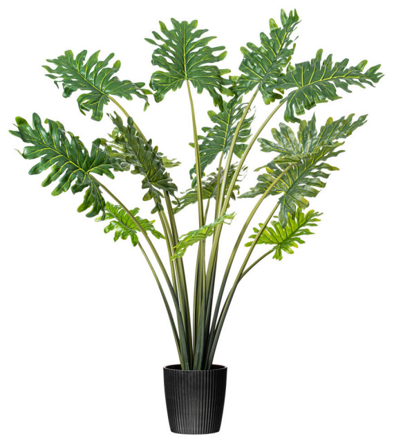 Vickerman Potted Grand Philo Bush, 38" Artificial Plants And Trees